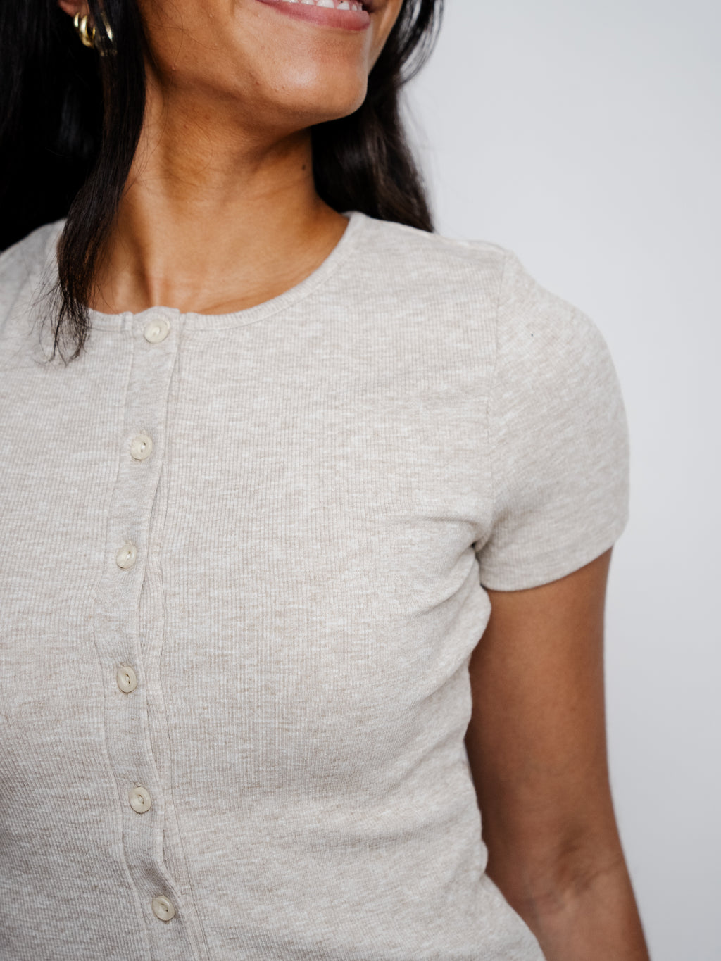 OAT BUTTON UP TEE