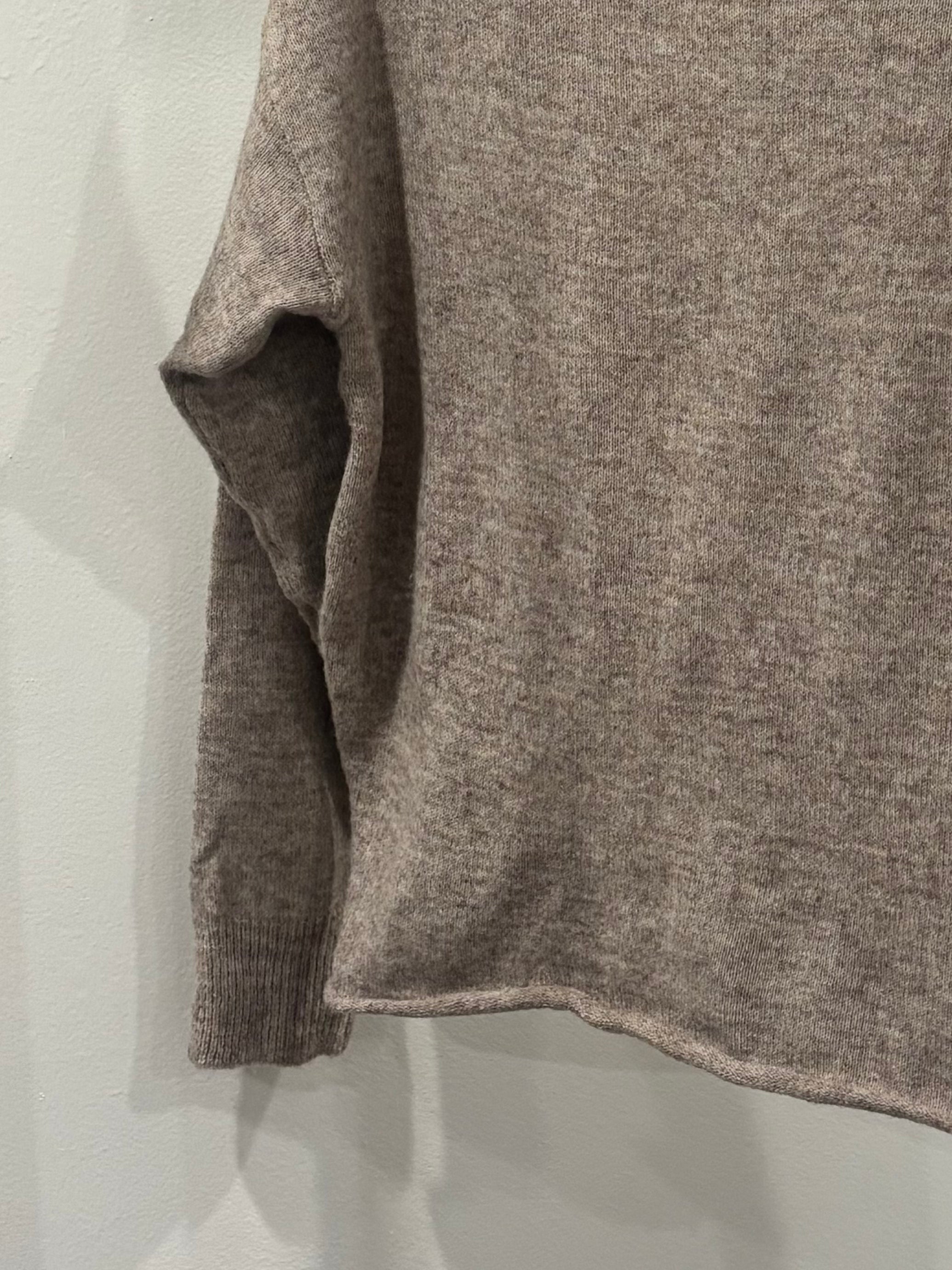 Heather Oat Off Shoulder Sweater