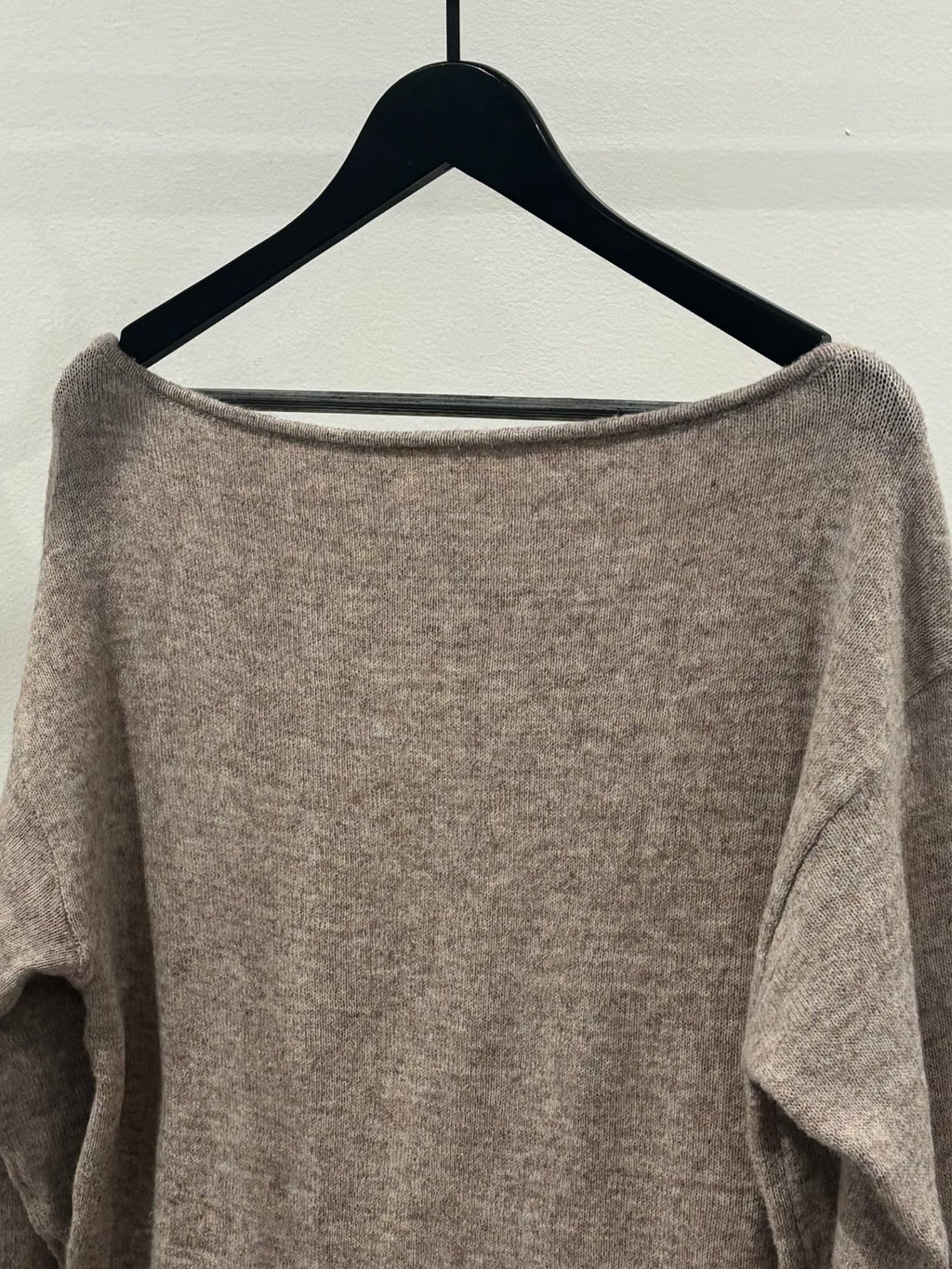 Heather Oat Off Shoulder Sweater