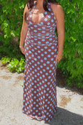 MOCHA DOT MAXI DRESS